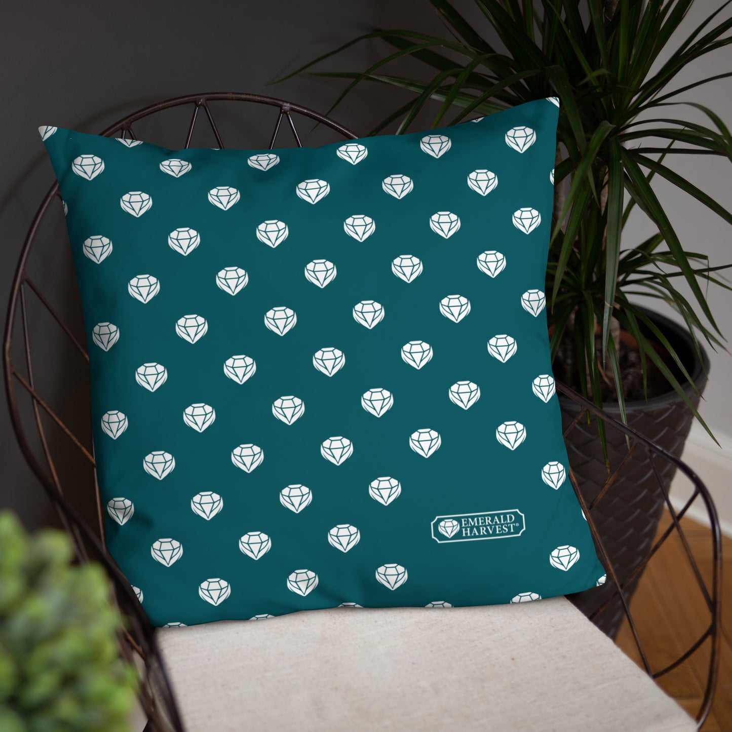 Basic Pillow with Emerald Pattern