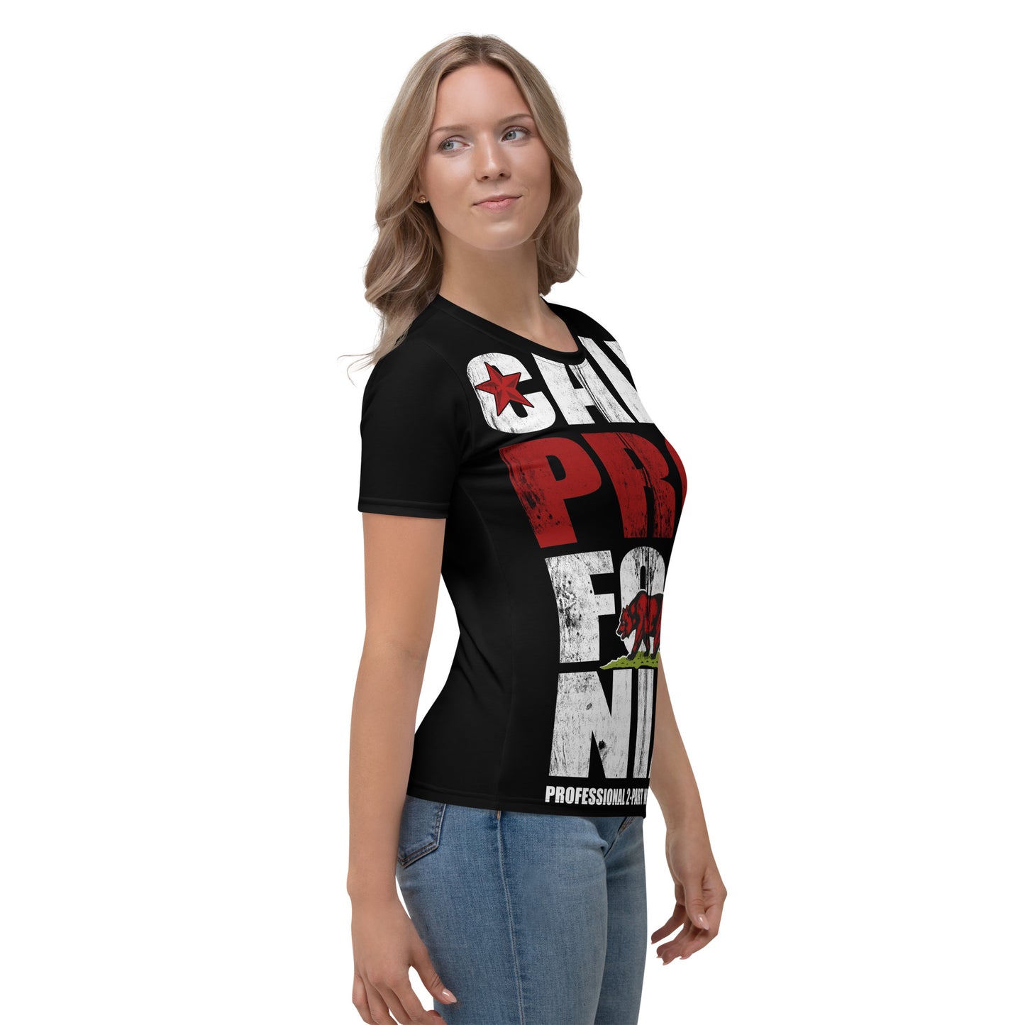 Cali Pro Fornia All-Over Print Women's Crew Neck T-Shirt