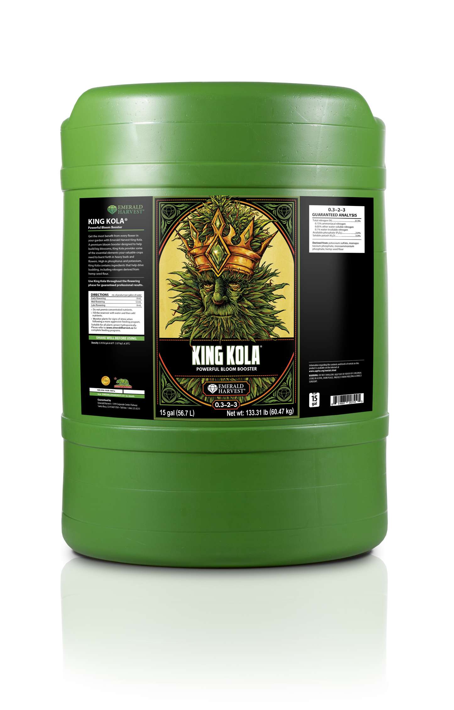 15 gallon container of King Kola bloom booster