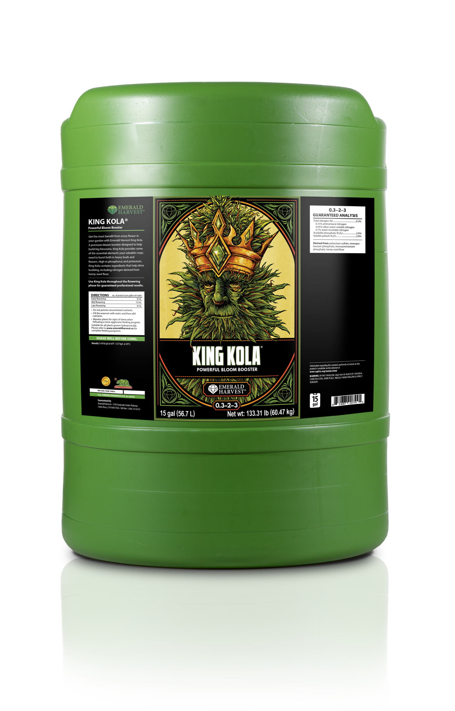 15 gallon container of King Kola bloom booster